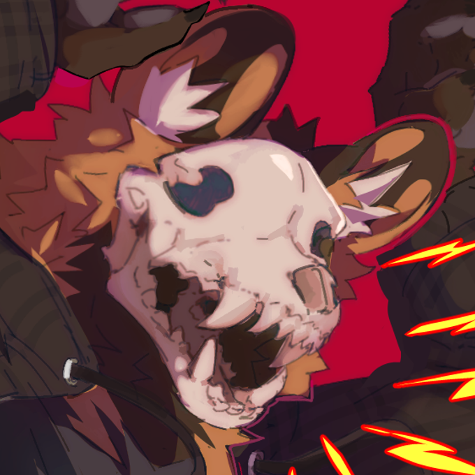 Stray with his jaw open, cheering (source: Lokyraptin on FA)
